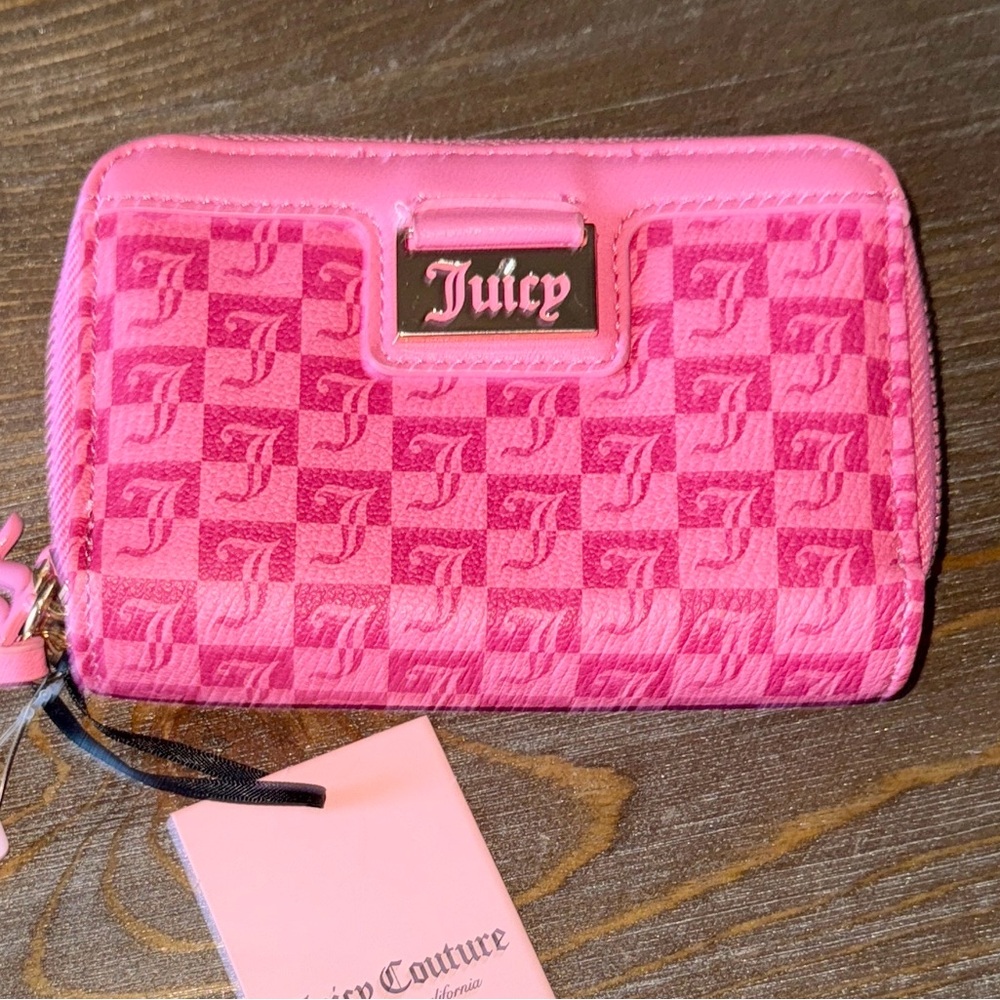 Juicy Couture Miss Juicy Double Zip Pink Lemonade Two Compartment Wallet